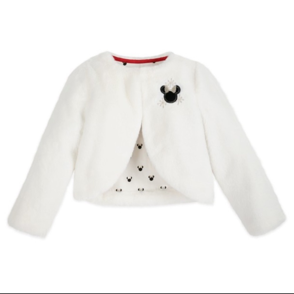 Disney store white fur jacket